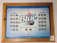 2002 Labatt Blue NHL Bottle Cap Team Set on Presentation Display - Wood Framed . Measures 27 &frac34;"&times;21 &frac34;"