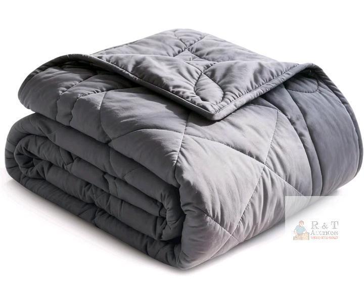 NEW JOLLYVOGUE Weighted Blanket 15 lbs 60"x80" Grey Cooling Heavy Blanket