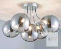 NEW SHRiNE Silver Bubble Glass Sputnik Chandelier, 5-Light, G9 Base, 19.7" Diameter, Chrome Finish