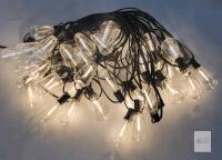 Outdoor Edison-Style LED String Lights, 30 Bulbs, 48ft, Warm White 2700K, IP65 Rated