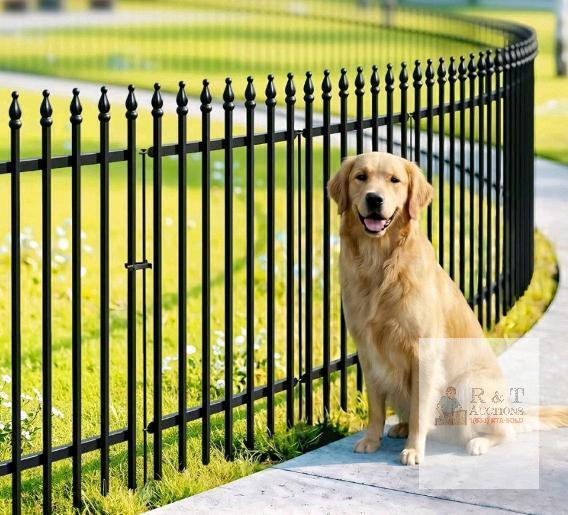 NEW Thealyn GXFG-2426-5PBK Metal Garden Fence, 5 Panels, 26"x24", 10 ft total, Black, Easy Assembly