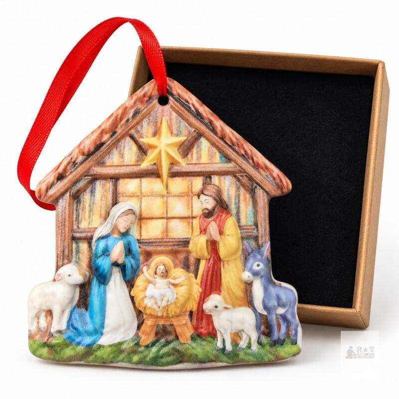 New approx 4" Nativity Ornament - ceramic