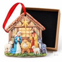 New approx 4" Nativity Ornament - ceramic