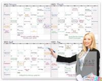 AS NEW Large 46"x63" 4-Month Dry Erase Wall Calendar, Undated, Laminated, Marker Included, B07WDCQNPS- MINOR EDGE COMPRESSION