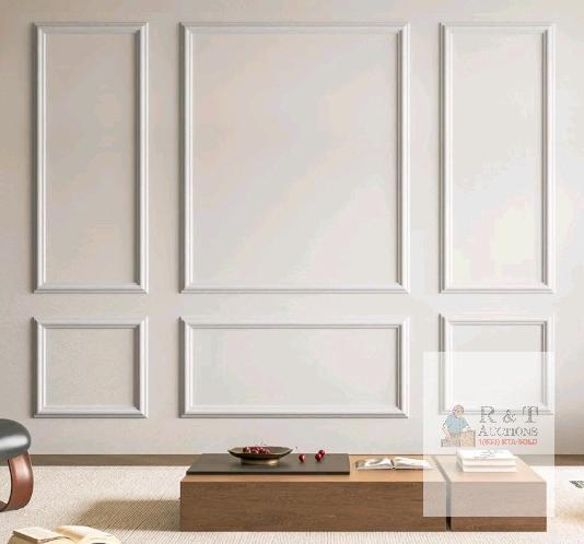 NEW Art3d Pre-Cut Wall Molding Kit, 38 Pieces, Polyurethane Foam, White, 24"/27" Panels, Glue-On
