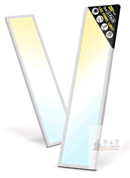 2 NEW 1x4 LED Flat Panel Light, 40W, 4980lm, 5CCT Selectable, ETL Listed, 2-Pack, Surface/Flush Mount