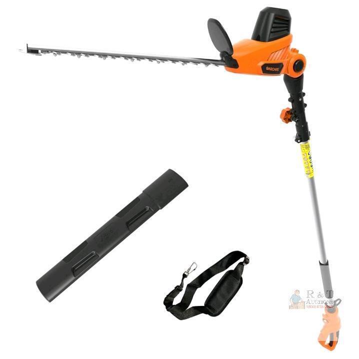 GARCARE GPHT07 4.8A Corded Pole Hedge Trimmer, 18" Dual-Action Blade, 8.2 ft Shaft, Adjustable Head