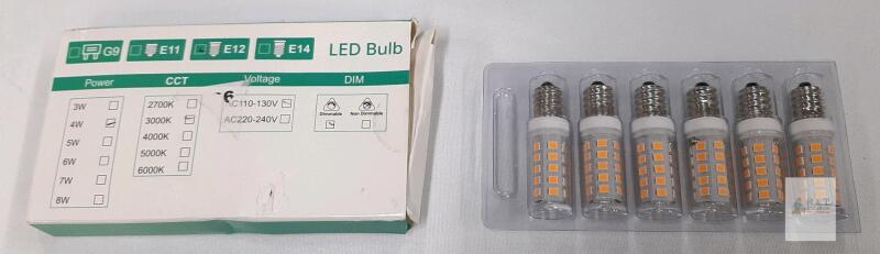 NEW E11 Base LED Bulb 4W 3000K Non-Dimmable 6-Pack Mini Candelabra Warm White