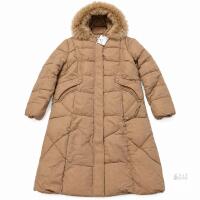 NEW Xinhongtao 4XL Tan Winter Parka with Faux Fur Hood and Front Zipper Closure