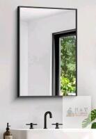 NEW Leyden 24"x16" Rectangular Wall Mirror, Matte Black Aluminum Frame, Bathroom or Entryway