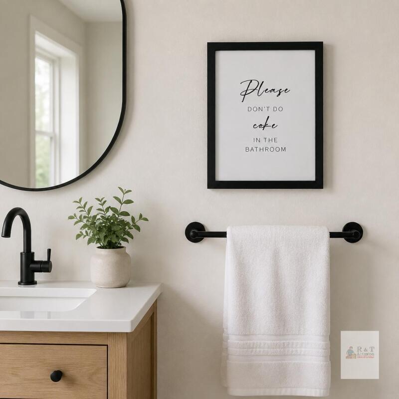 Bathroom Wall Art Sign Black Frame Canvas Print Humorous "Don't Do Coke" Modern D&eacute;cor