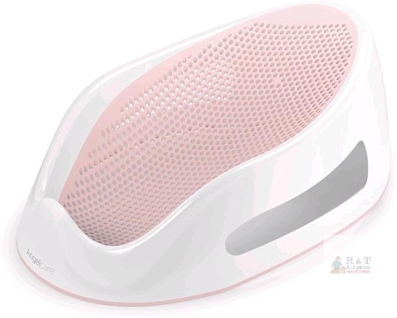 NEW Angelcare Soft Touch Baby Bath Support, Pink and White, Ergonomic Design, Quick-Dry Mesh