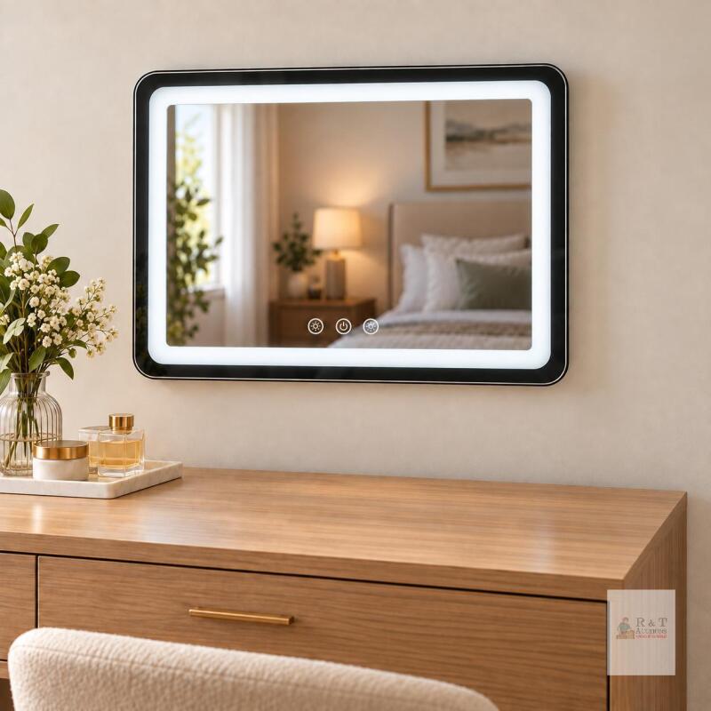 new Hollywood Vanity Mirror with LED Lights, Touch Controls, and Magnified Mirror