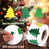 New 500pcs Christmas Xmas Stickers, Cute Sticker Roll Round Seal Tag Labels