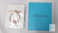 Gold-Tone Fashion Necklace with Lobster Clasp in Gift Box