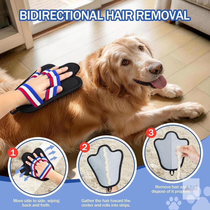 New BONTHEE Pet Hair Removal Gloves for Cats & Dogs | True-to-Hand Fit & Reusable Electrostatic Glove | Magic Hair Remover for Couch, Car Seat, Clothing
