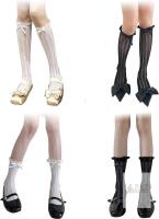 New 4 Pairs Ruffle Socks, Soft Women Frilly Socks