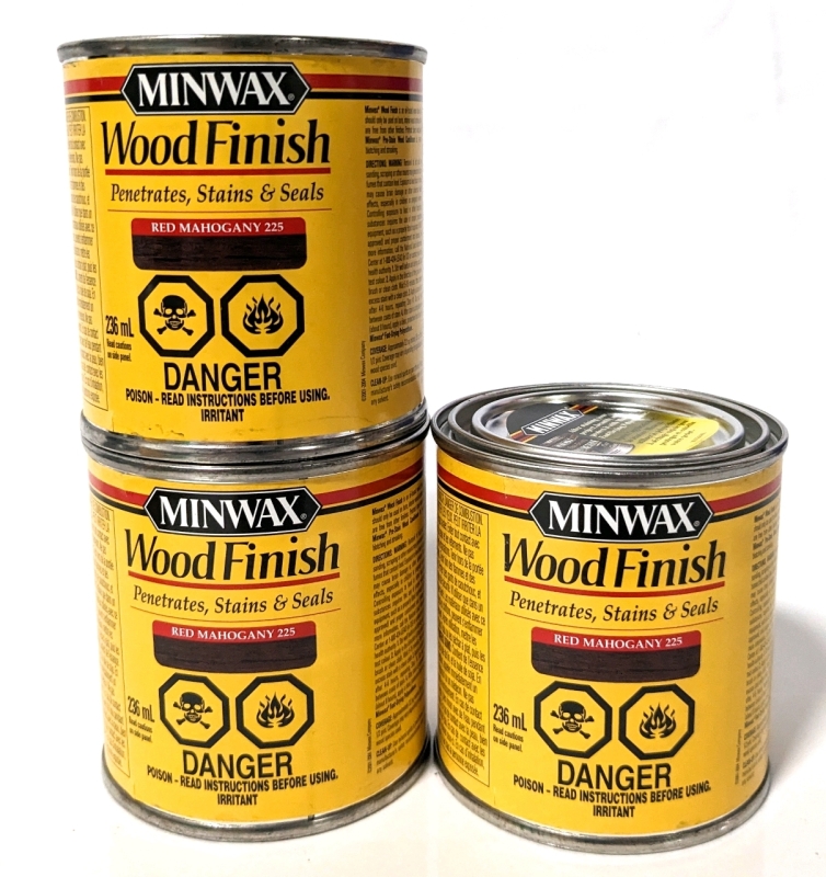 3 New MINWAX Wood Finish: Red Mahogany 225 (236ml ea)