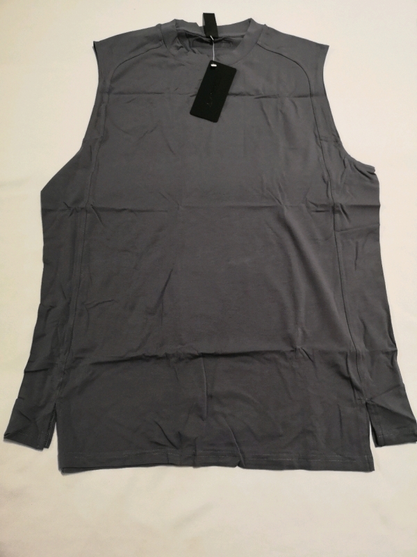 New ALPHALETE Men's Large Premium Stepped Hem Tank (Still Water)