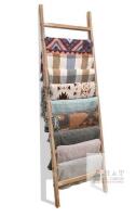 NEW 6.4ft Extra Wide Wooden Blanket Ladder, 11 Rungs, Burnt Brown Finish