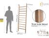 NEW 6.4ft Extra Wide Wooden Blanket Ladder, 11 Rungs, Burnt Brown Finish - 3