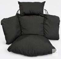 Black Full Set Chair Cushion with Ties &ndash; Polyester Fabric, Reversible Design