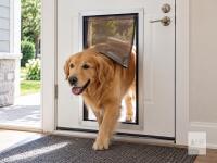 AS NEW Extra-Large Aluminum Pet Door Wall or Door Mount, Silver Frame, Includes Hardware & Instructions-