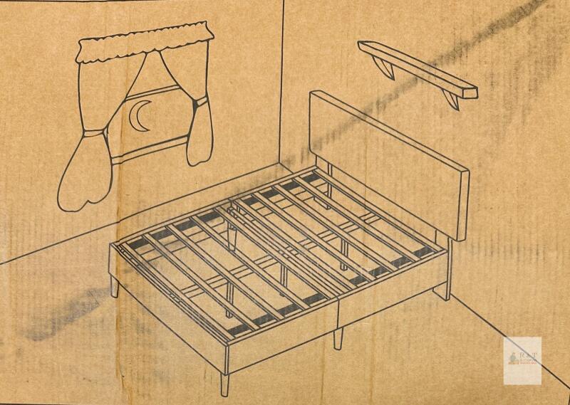 NEW Queen Bed Frame 8801 Black 12" Height, Queen Size Platform, Model FGCA-BED-12Q, Metal Slats