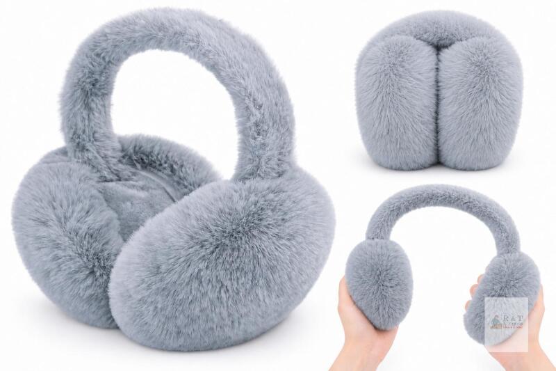 New Grey Foldable Faux-Fur Earmuffs &ndash; Women&rsquo;s Winter Ear Warmers | Retail $29.95