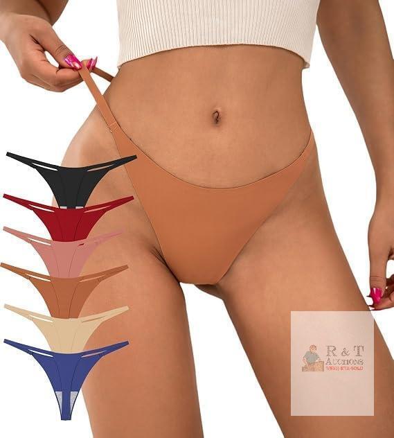 New 6 pack Size MED Beafulrab G-string Thongs For Women No Show Thong Seamless Stretch Underwear Low Rise Panties Pack