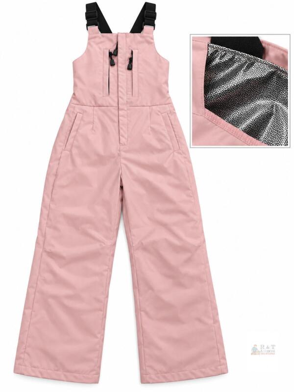 NEW MED Pink Snow Bib Overalls with Adjustable Straps &ndash; 150 cm Long &times; 16&Prime; Wide Flat