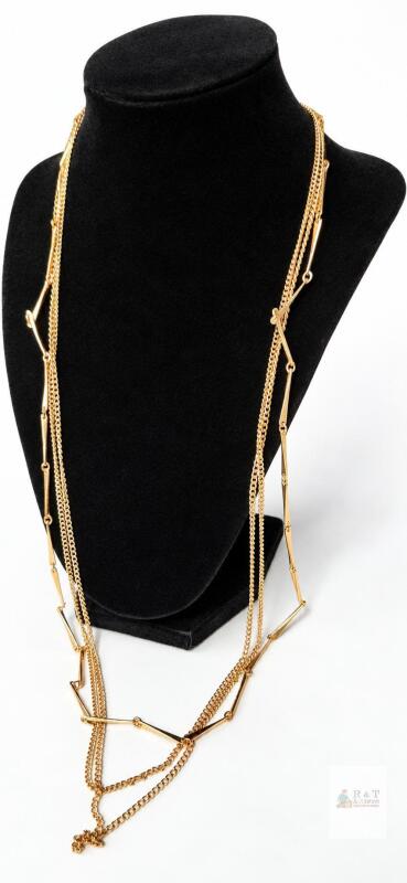 New Old Stock Gold-Tone Multi-Strand Bar-Link Necklace &ndash; Made in Canada