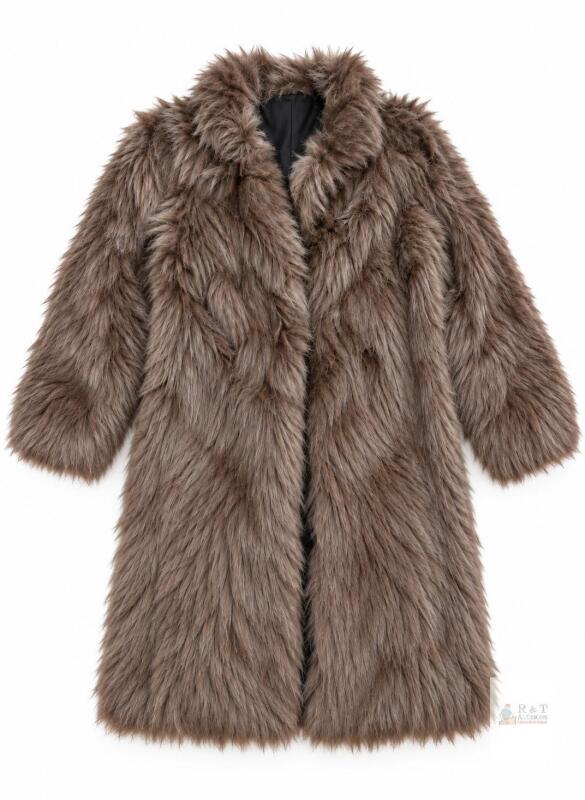 New AIXIRUI Women&rsquo;s Size M Long Taupe-Brown Faux Fur Coat