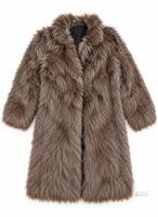 New AIXIRUI Women&rsquo;s Size M Long Taupe-Brown Faux Fur Coat