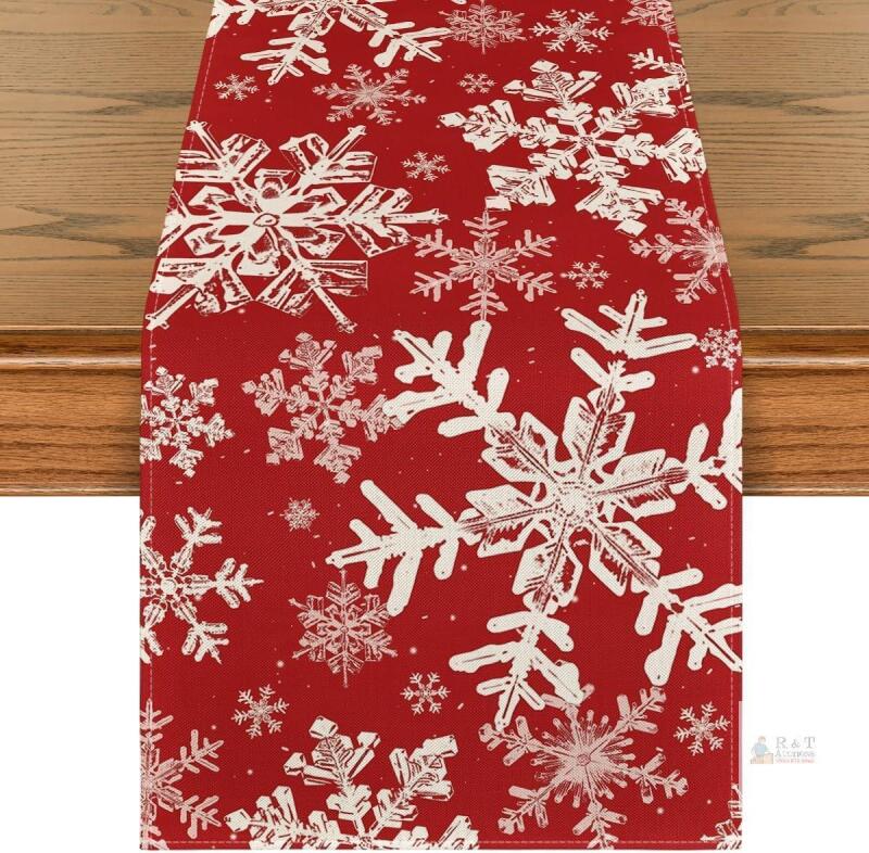 New Snowflakes Christmas Table Runner Home Party Decor 13x60 Inch