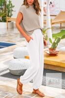 New Size XL Womens Two Piece Outfits Knit Pullover Tops And High Waisted Pants Spring Matching Tracksuit Sweatsuit Set