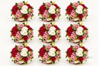 9 NEW Beautiful Artificial Rose Flower-Ball Centrepiece Burgundy/Dusty Pink/Ivory, Approx. 10&ndash;12" Very nice quality&ndash; Stand Not Included nor required