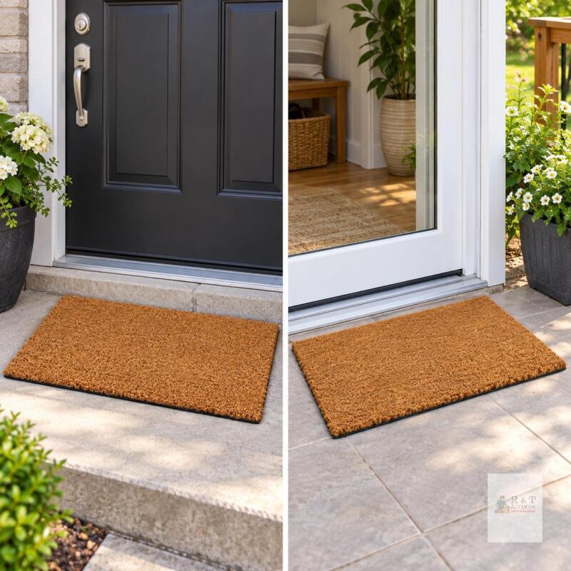 2 Blank Doormat Coir 30x17 Inch for Screen Printing, Blank Door Mat for Crafts, Plain Welcome Mat for Small Biz