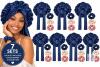 7 New AWAYTR 2 Layered Satin Bonnet for Women Tie Band Hair Bonnet for Sleeping Silk Sleeping Cap with 3PCS Hair Scrunchies (Navy(Bonus 3 Hair scrunchies))