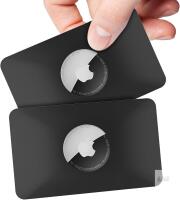New 2PCS AirTag Case - Flex Credit Card Size Wallet Holder for AirTag, Purse, Handbag, Backpack, Clutch, Wristlet (Black)