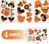 New Mfault Hello Fall Cartoon Mouse Window Clings 4 Sheets, Autumn Pumpkin Doughnut Acorn Cupcake Stickers Decals Decorations, Maple Leaves Seasonal Home Kitchen Decor