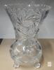 Cut-Glass Vase with Pinwheel Pattern, Scalloped Rim & Ball Feet-Approx. 8&Prime;