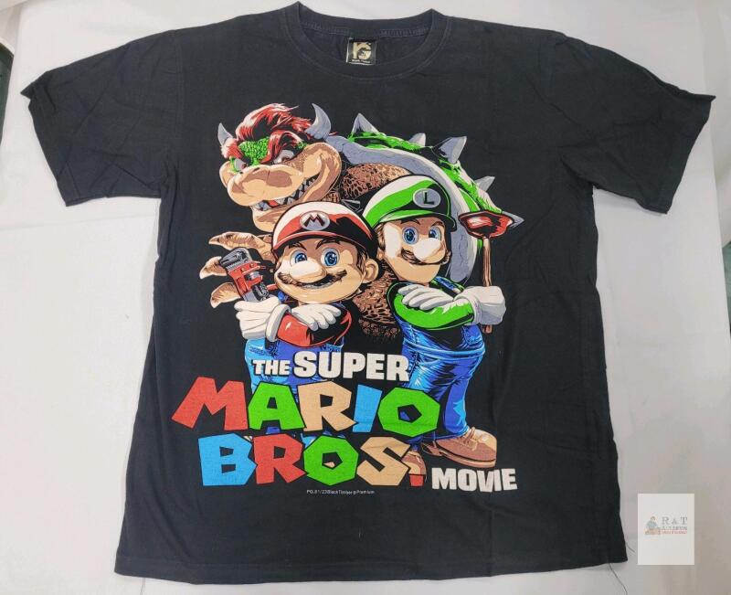 Black Timber Premium Grade Super Mario Bros. Movie T-Shirt, Large, 100% Cotton, Black