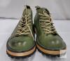 Green Leather Lace-Up Boots with Vibram Outsoles, Stacked-Look Midsole, Size 9.5, excellent condition - 3