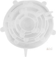 New 6-Piece Reusable Silicone Stretch Food Covers &ndash; Clear