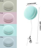 New 4Pcs Macaron Shape Mobile Phone Screen Wipe,Screen and Eyeglass Brush for Mobile Computer Electronic Devices,Portable Keychain