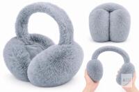 New Grey Foldable Faux-Fur Earmuffs &ndash; Women&rsquo;s Winter Ear Warmers | Retail $29.95