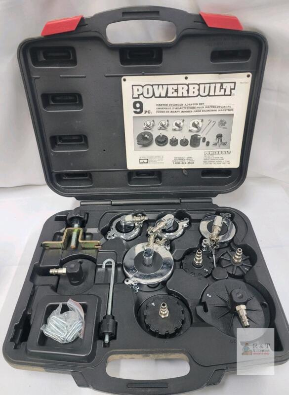 Powerbuilt 9-Piece Master Cylinder Adapter Set Kit #75 for Brake Bleeding