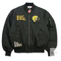 Mitchell & Ness Toronto Raptors Lightweight Satin Bomber Jacket, Size L, Black with Yellow Embroidery