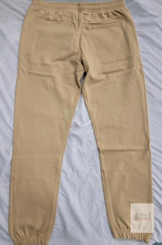 NEW XL Beige Fleece Jogger Sweatpants with Elastic Waist and Drawstring